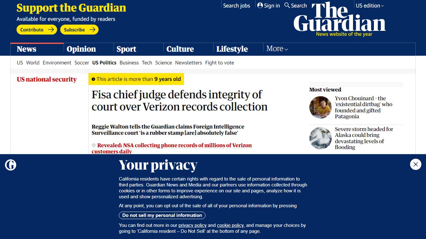 Fisa chief judge defends integrity of court over Verizon records ...